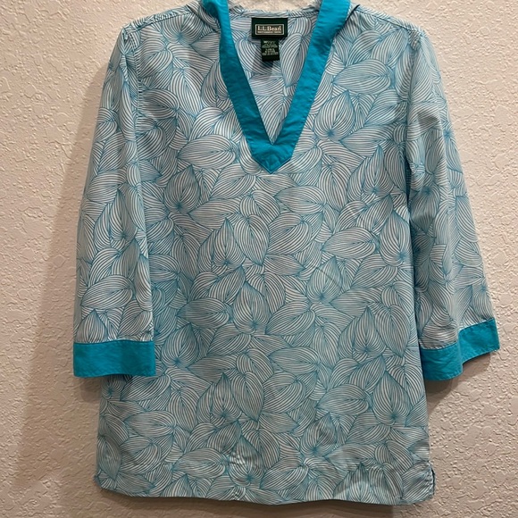 VTG LL BEAN Swim Bathing Suit Cover Up Beach Hood Pullover‎ Lightweight S - Picture 2 of 9